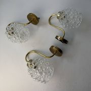 Lot 3 ancienne appliques en verre bulle vintage