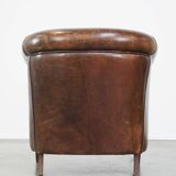 English style sheep leather club chair finished with decorative nails