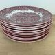 10 red ironstone plates Royal Tudor model 17th century England