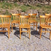 6 bistro chairs, light colour