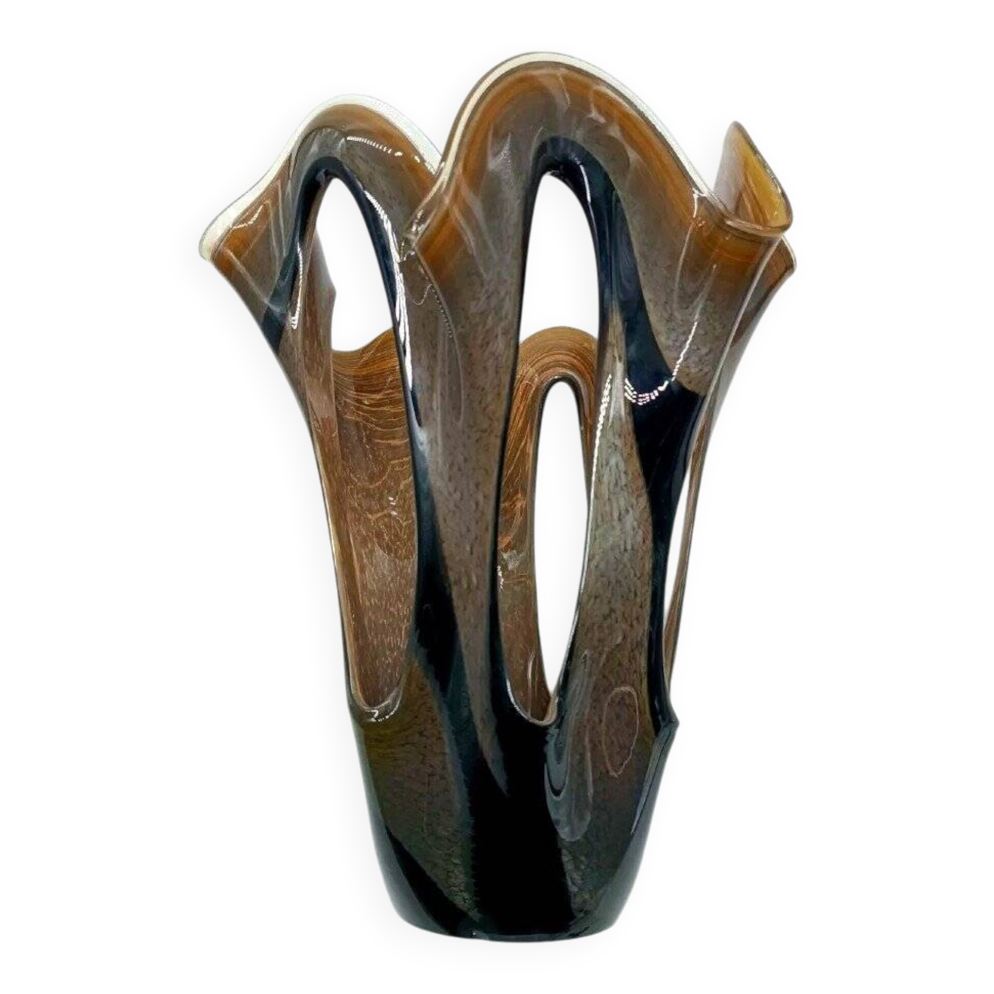 Grand Vase En Verre  Des Années 70