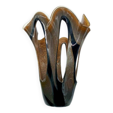 Grand vase en verre des années 70
