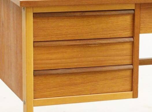 Vintage Scandinavian teak desk, 7 drawers, Danish design from the 60s