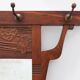 Art Nouveau Oak Coat Rack with Mirror and Floral Carvings, Belgium, circa 1