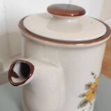 Théière fleurs vintage en grès