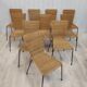 Lot de 10 chaises vintage osier et métal