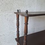 Vintage turned wood wall shelf