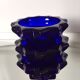 Old reims glass candlesticks cobalt blue