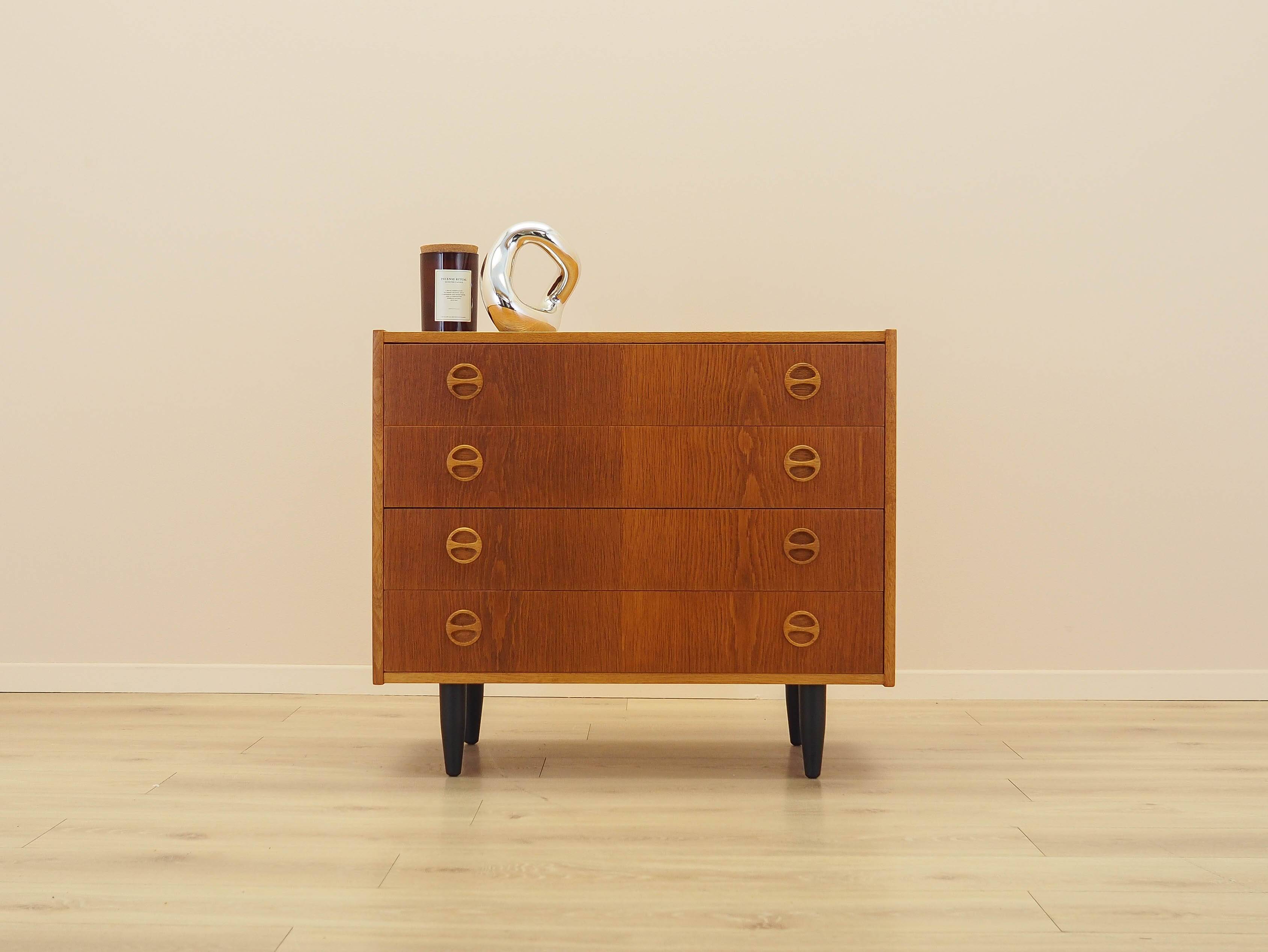 Ash chest of drawers 1970s with distinctive handles, Denmark
