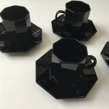 Art Deco-style black coffee cups