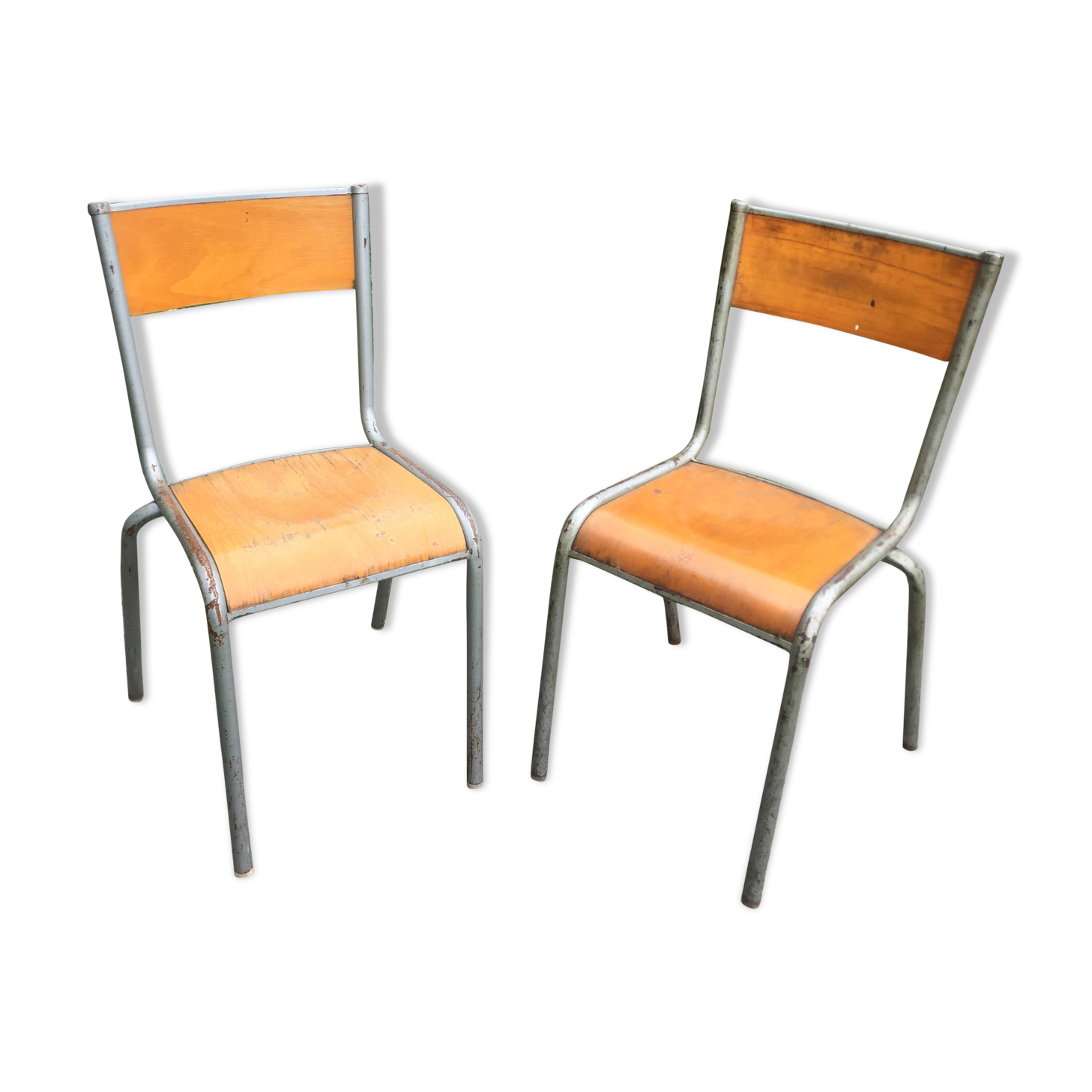 School mullca 510 vintage 1960 adult chairs pair