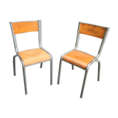 Paire de chaises d'école mullca 510 vintage 1960 adulte