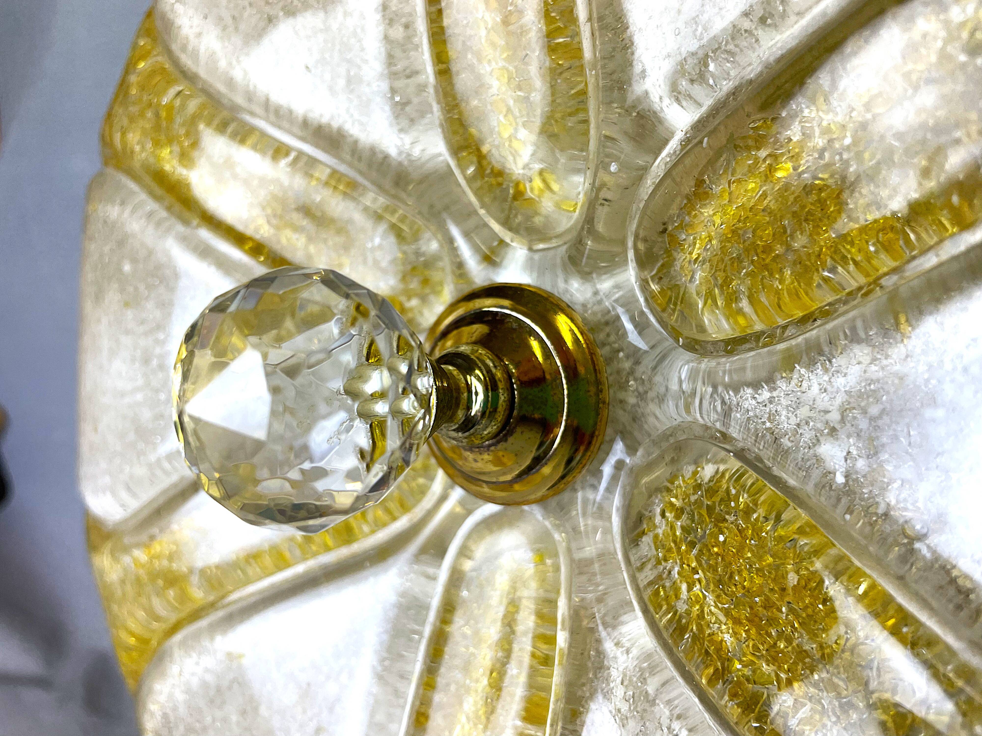 Murano glass effect flush mount light