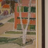 Swedish Oil on Panel – “Street Jämtland” by John Hedman (1913–1994)