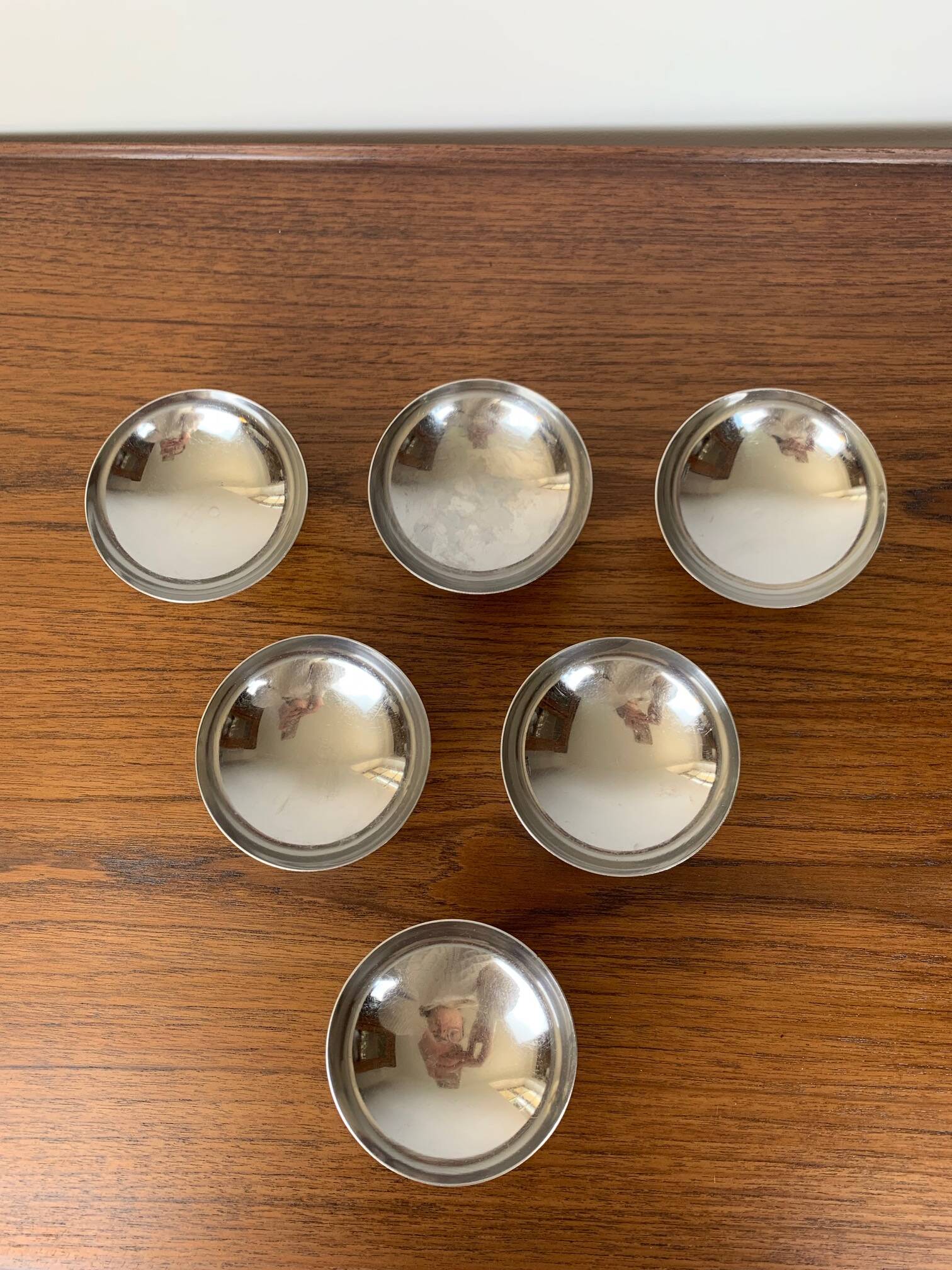 6 coupes à dessert en inox, 1970