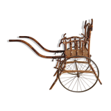 Drag chair curved wood and wicker XIXth