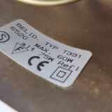 Original Belid T 391 pendant light in gold-coloured metal and smoked glass