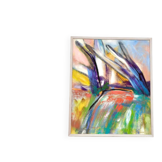 Swedish Oil on Canvas – “komposition” by Peter Trosell – 2006