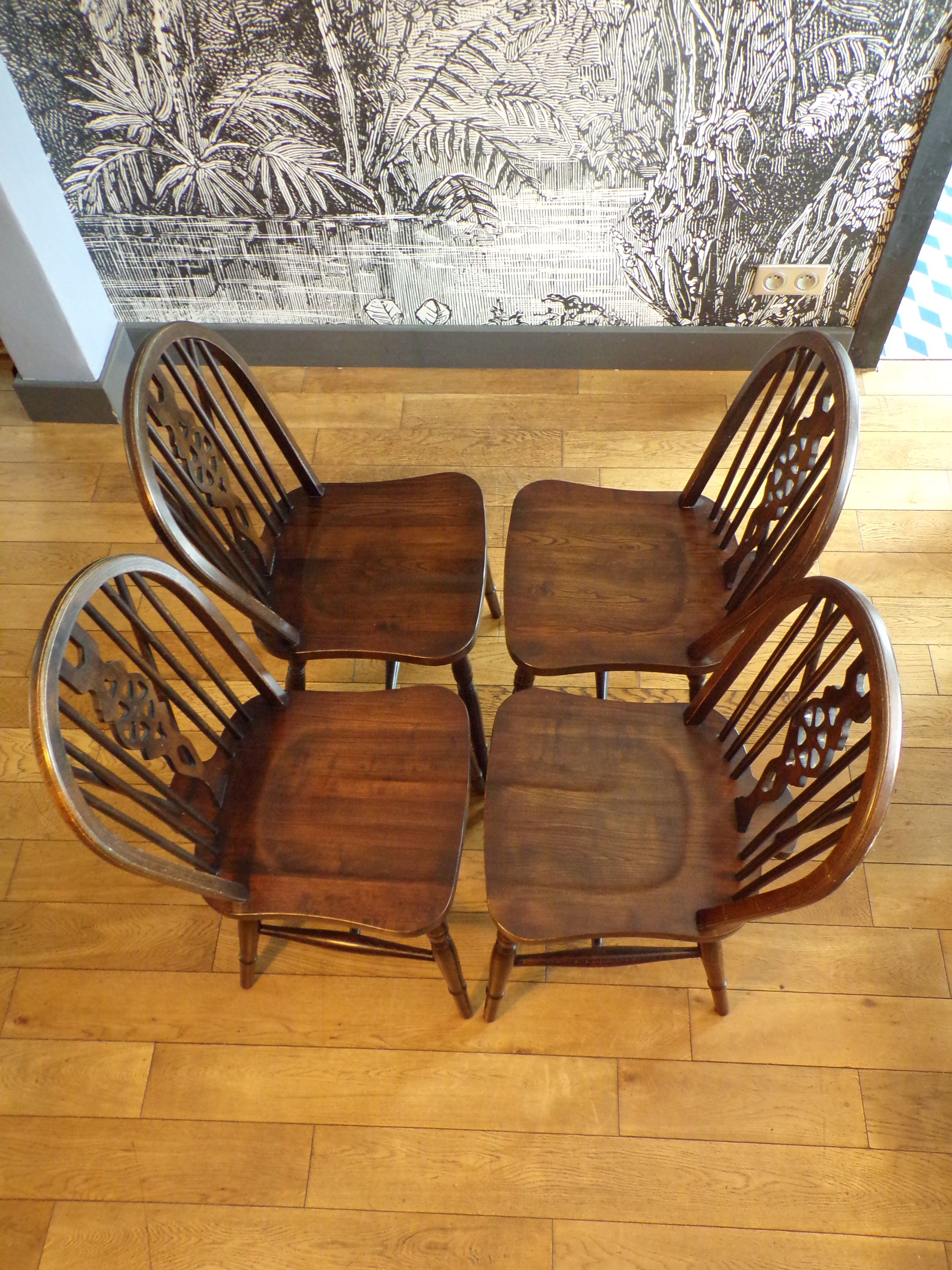 4 Scandinavian Windsor chairs