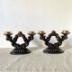 Pair of vintage ceramic candlesticks from the 1950s