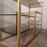 Brass shelf, smoked glass