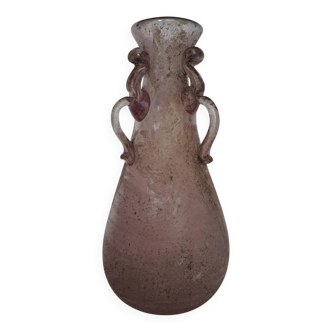 Grand Vase en verre scavo Murano h 37 cm