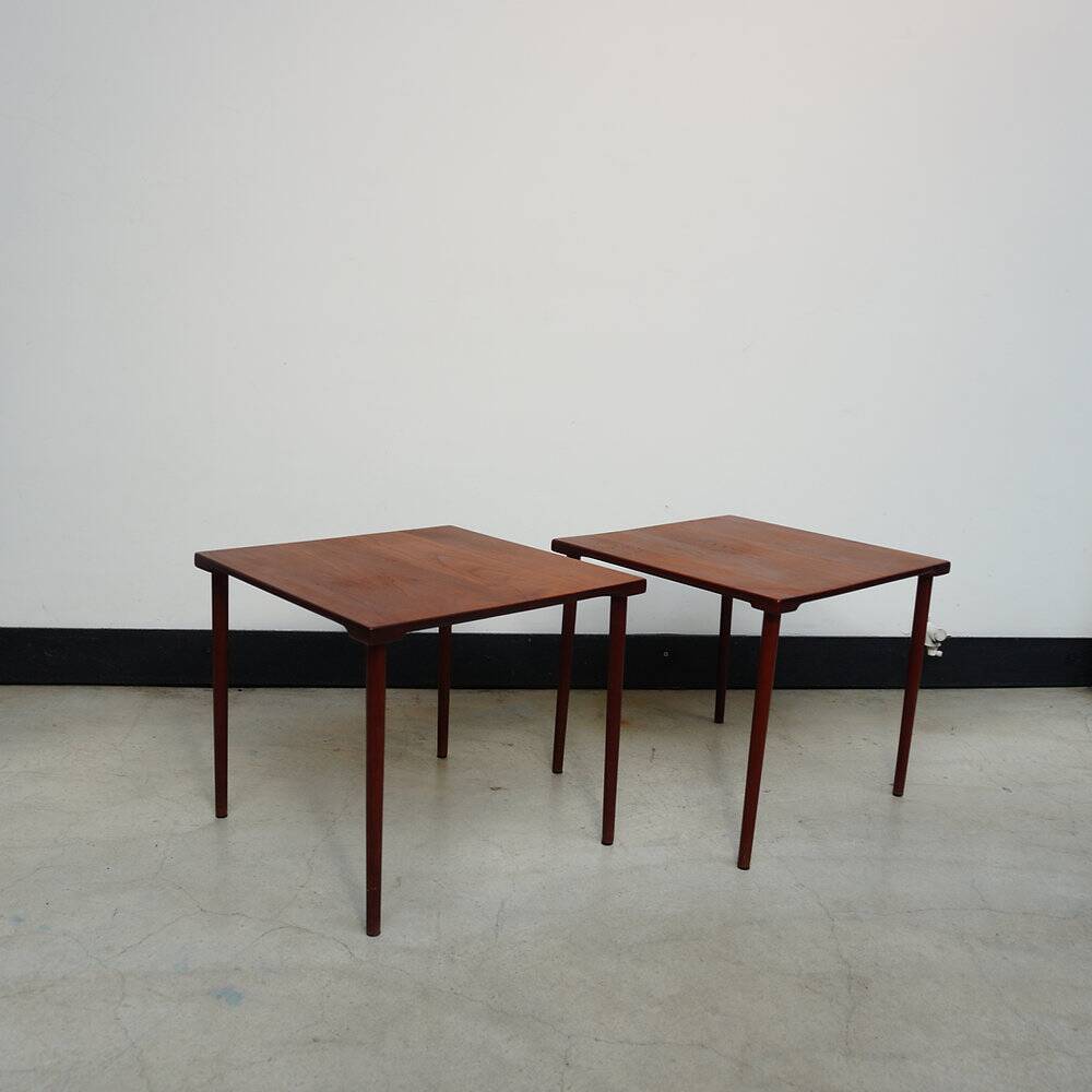 Pair of Danish teak side tables by Peter Hvidt for John Stuart, 1960s