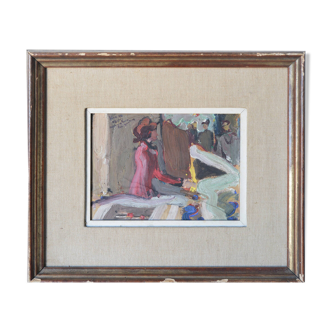 The Piano Player - Impressionist Oil Sketch