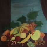 Grand tableau nature morte inachevée