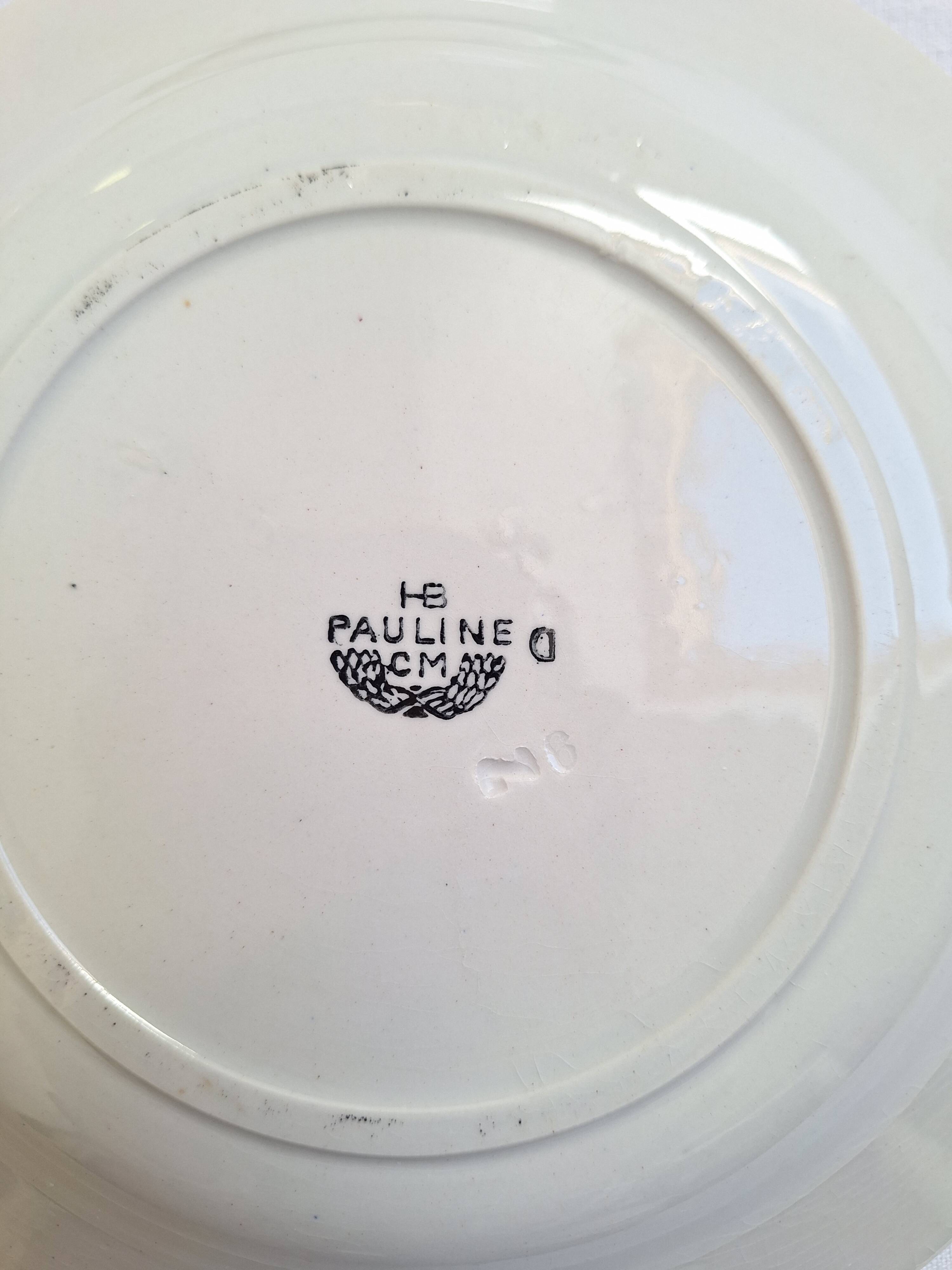 Assiettes creuses HBCM modèle Pauline orange et noir