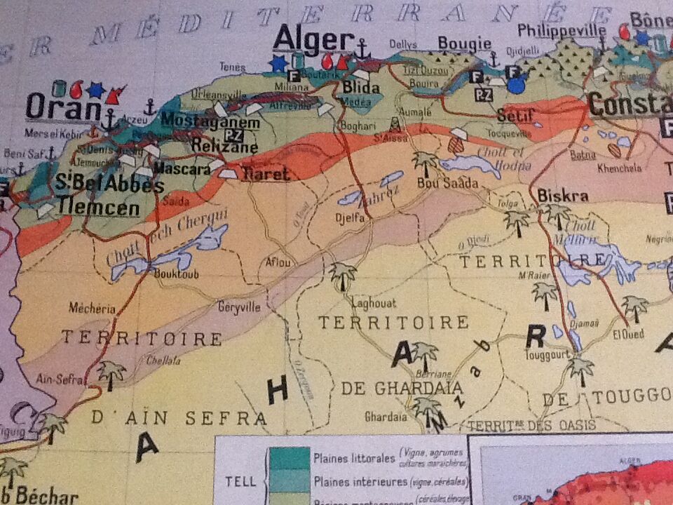 School N ° 23 Algeria map map physical and 23 Bis Algeria economic hatchet by Louis François map