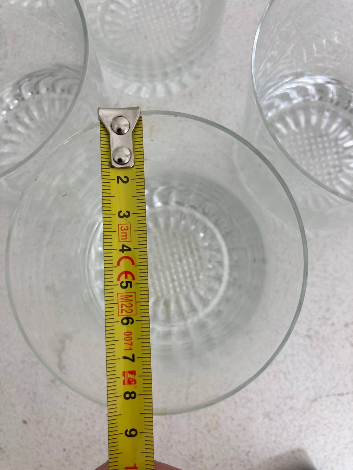 Set of 5 old crystal glasses