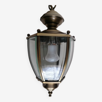 6-sided beveled glass lantern pendant light