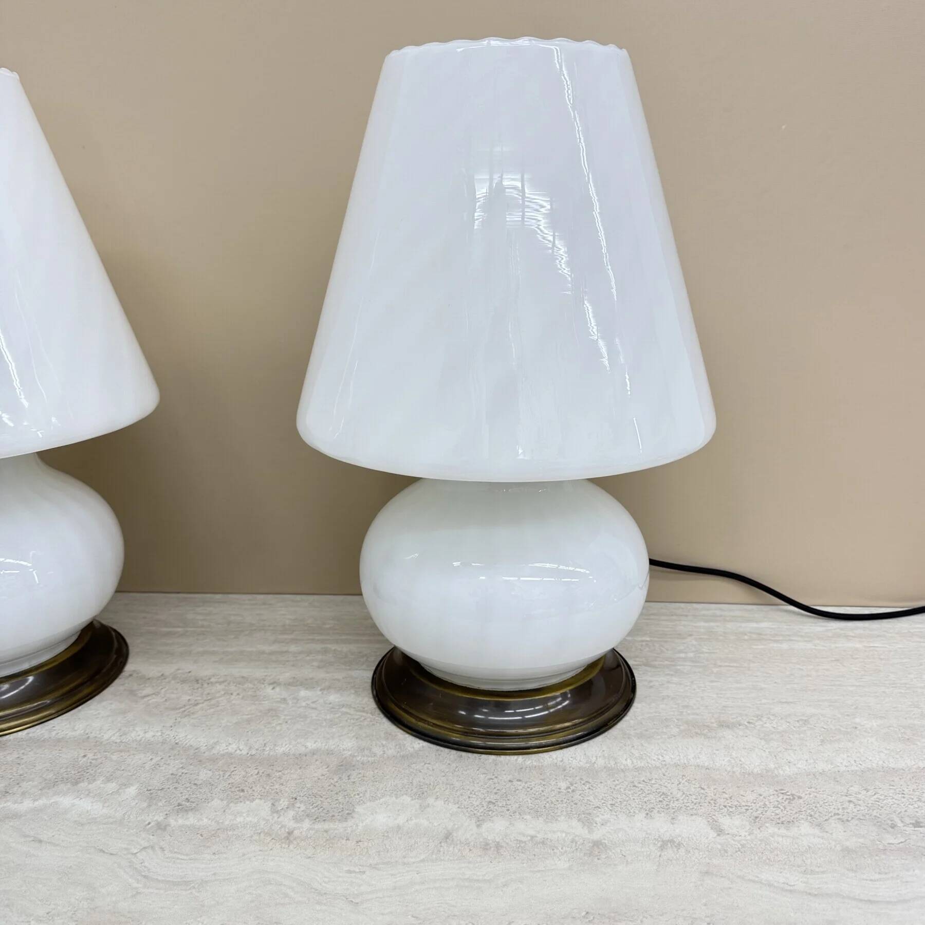 XL mid-century design Murano glass swirl lamps, 1970s