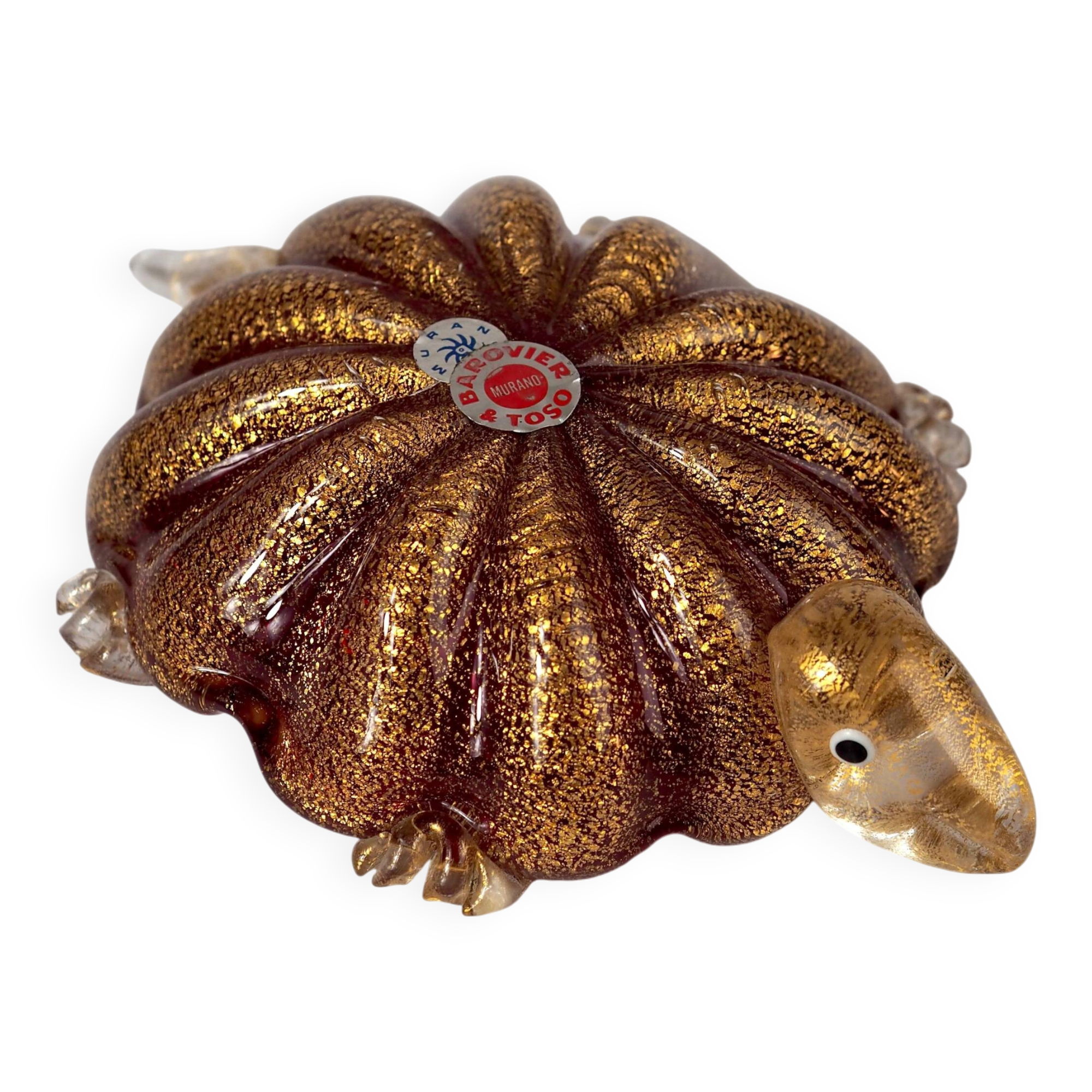 Sculpture de tortue et cendrier en verre de Murano du milieu du siècle par Barovier&Toso