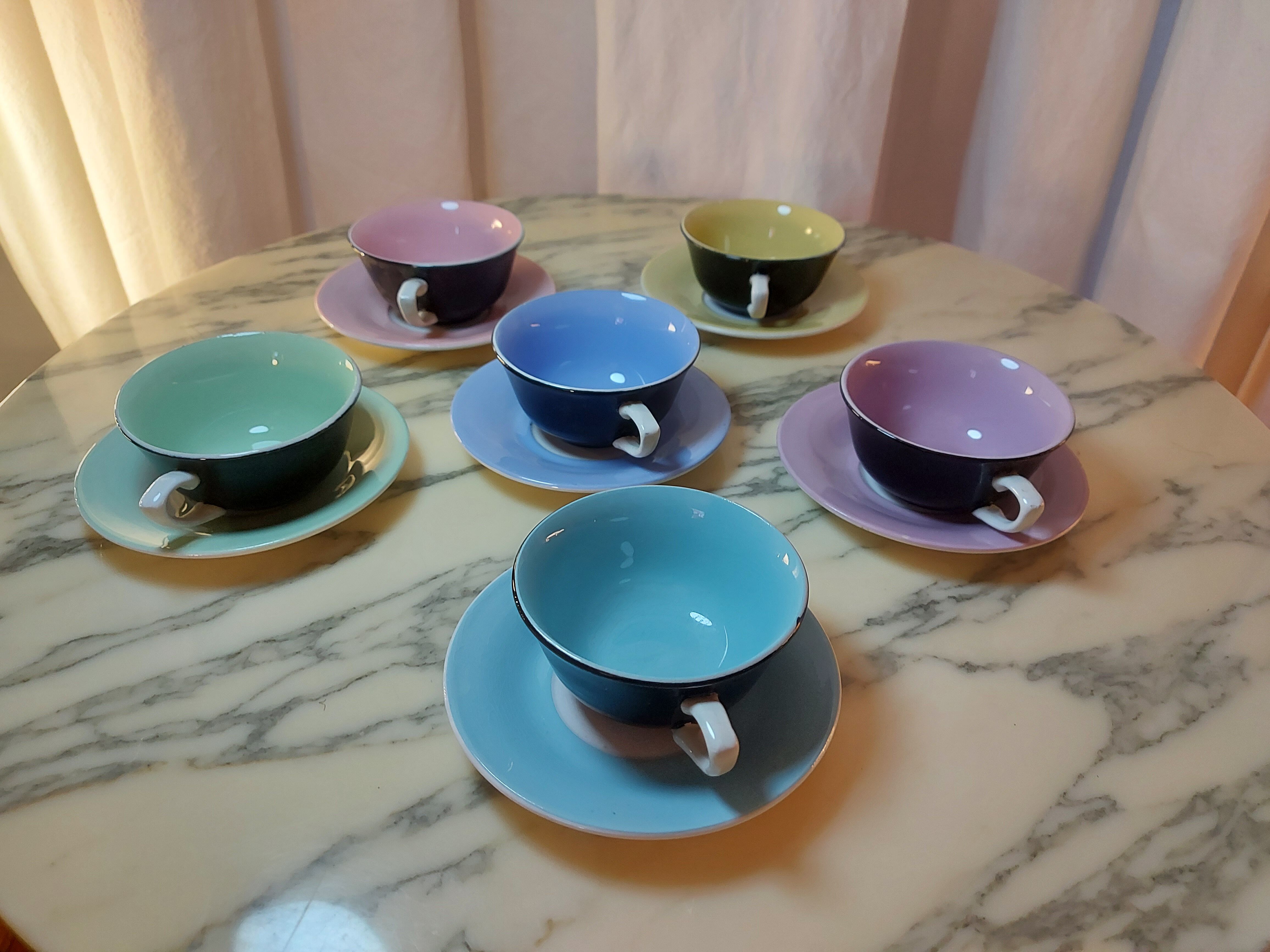 6 cups and under cups in vintage ceramic 60'S