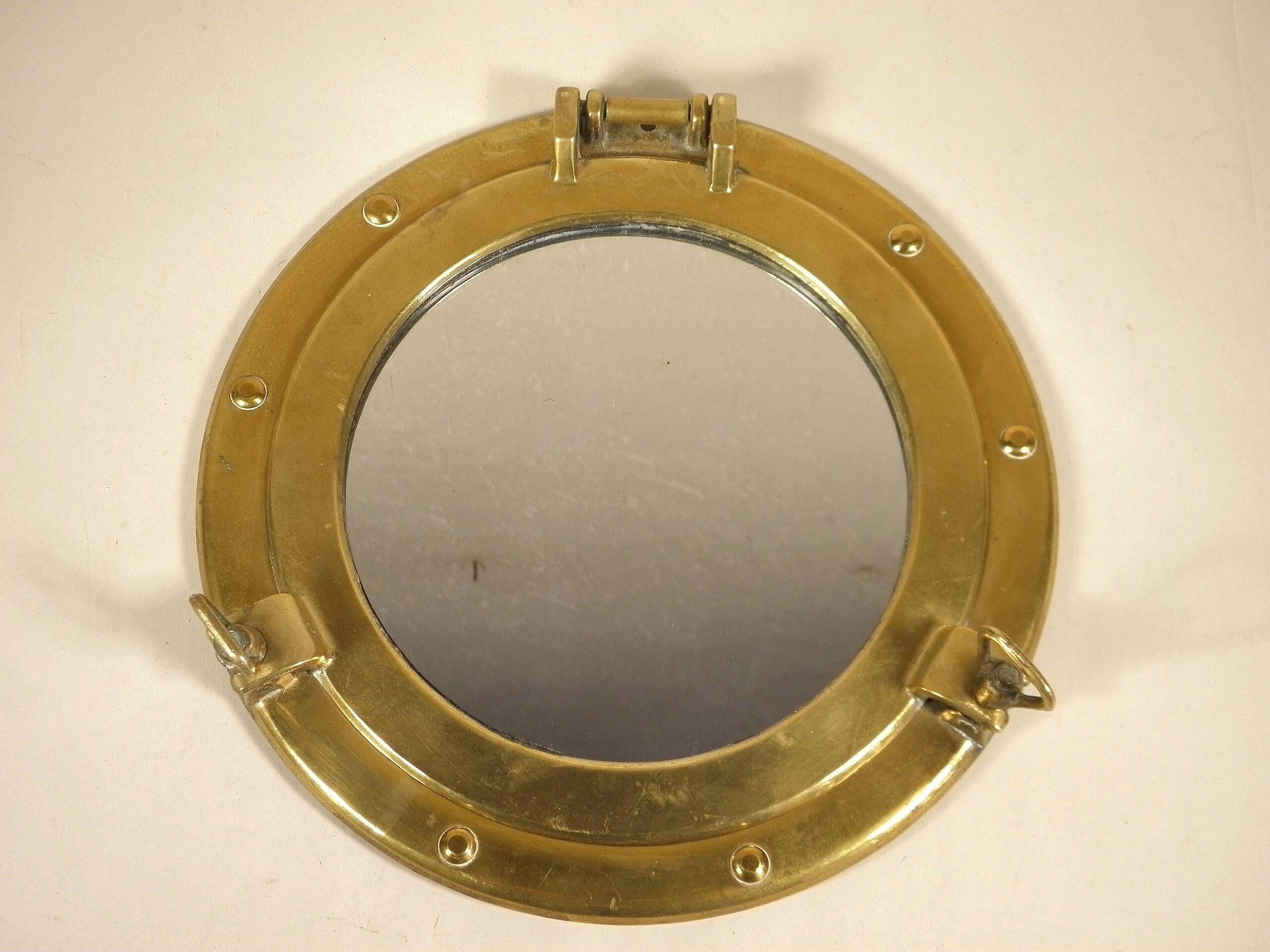 Mirror porthole in brass 25 cm