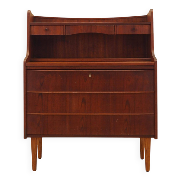 Secrétaire en teck, design danois, années 1970, fabriqué au Danemark