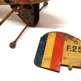 Old jep sheet metal airplane toy united France f252 stork squadron for part