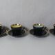 4 old black and gold cups in Vintage color