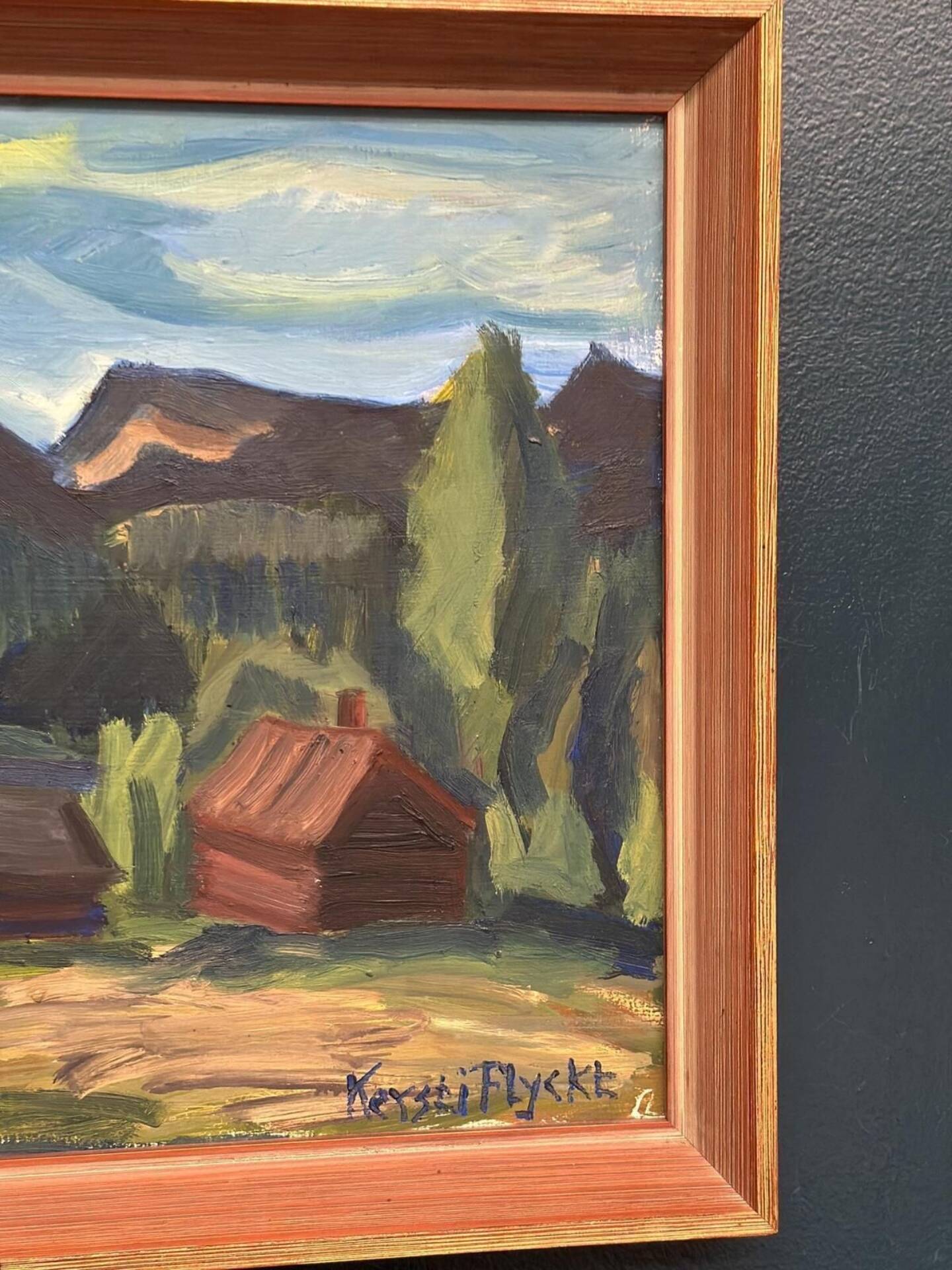 Huile sur panneau suédois – Paysage de montagne par Kerstin Flyckt