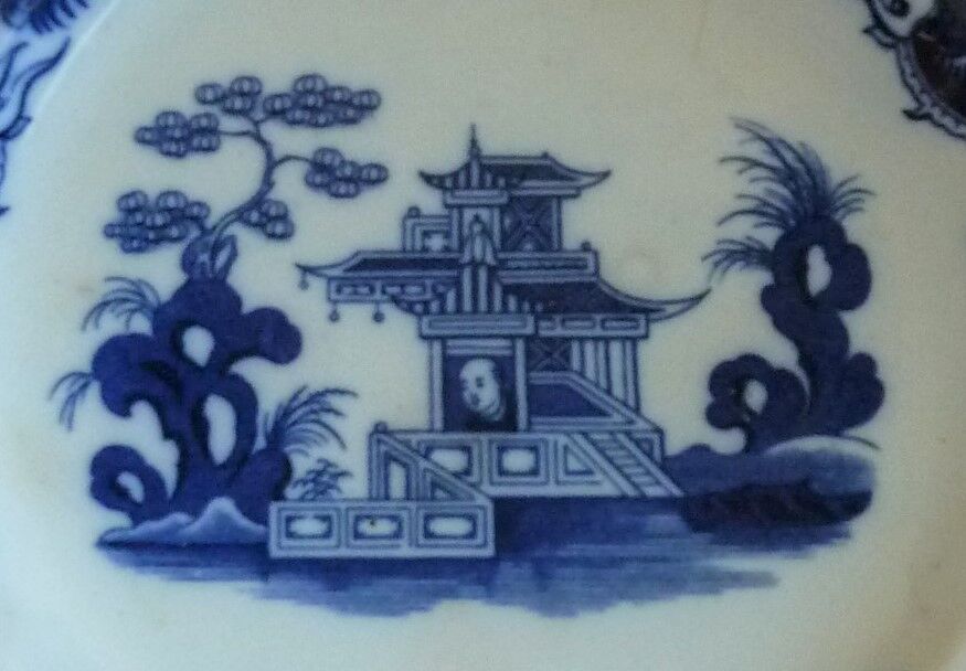 Antique plate Jules Vieillard David Johnson and Tonkin service cie circa 1850, blue and white décor