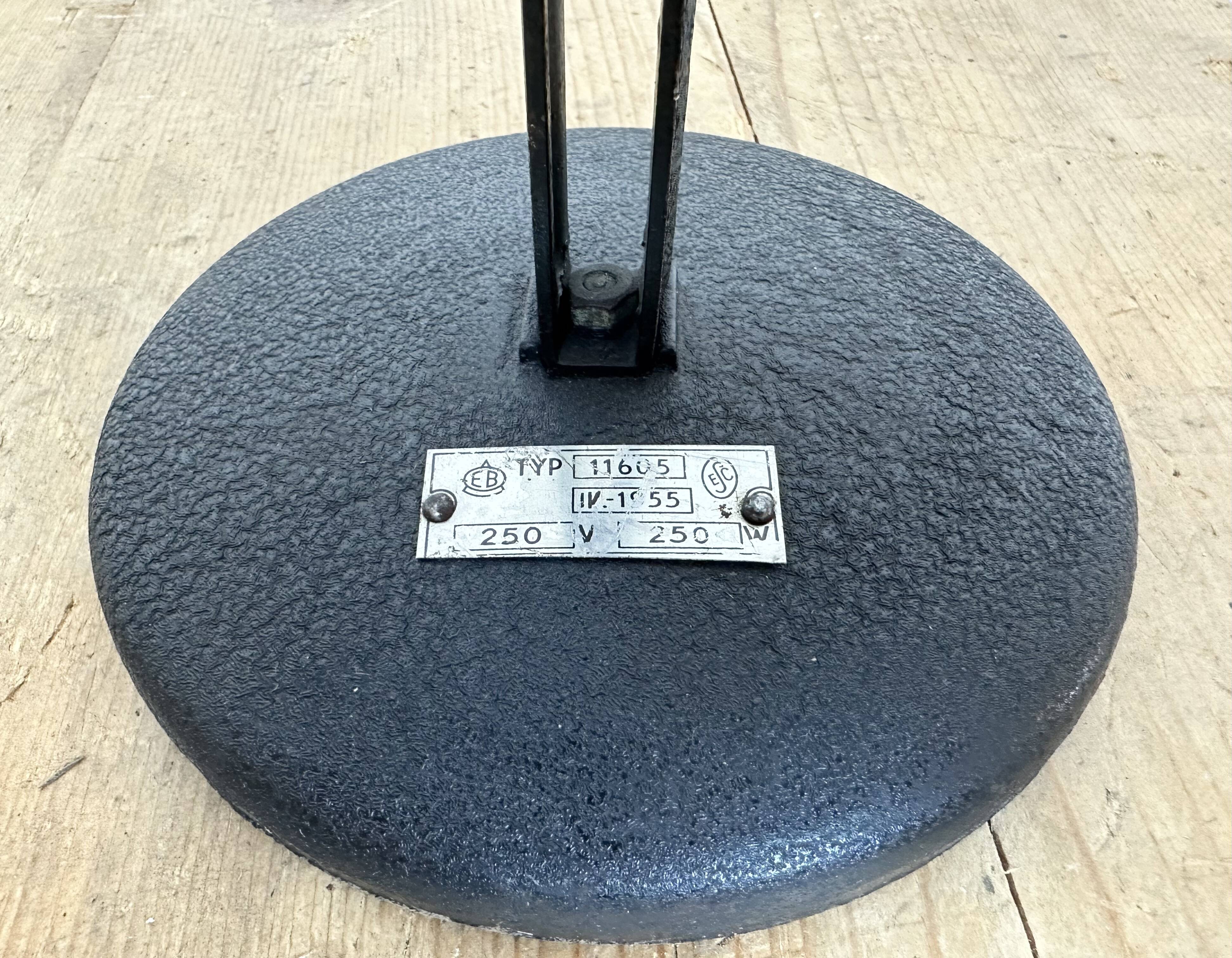 Vintage black enamel table photo lamp, 1950s