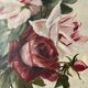Oil on canvas with vintage roses