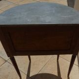 Antique half moon console-chest made by fils d'alfred wimphen in marquetry 2 drawers