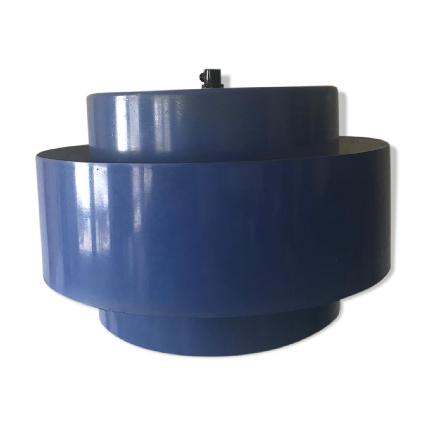 Scandinavian hanging lamp in blue sheet metal