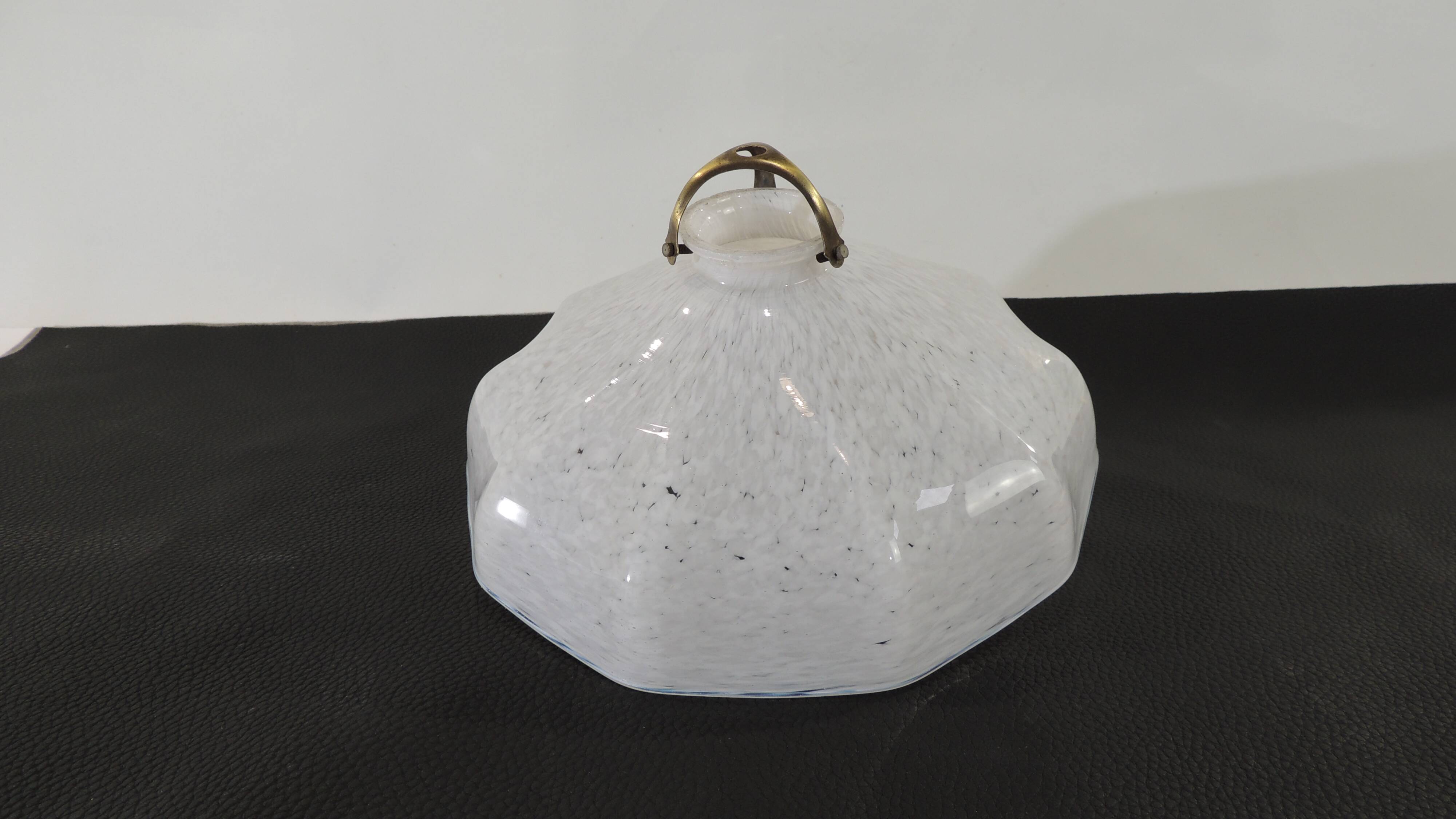 suspension with marbled opaline lampshade/vintage