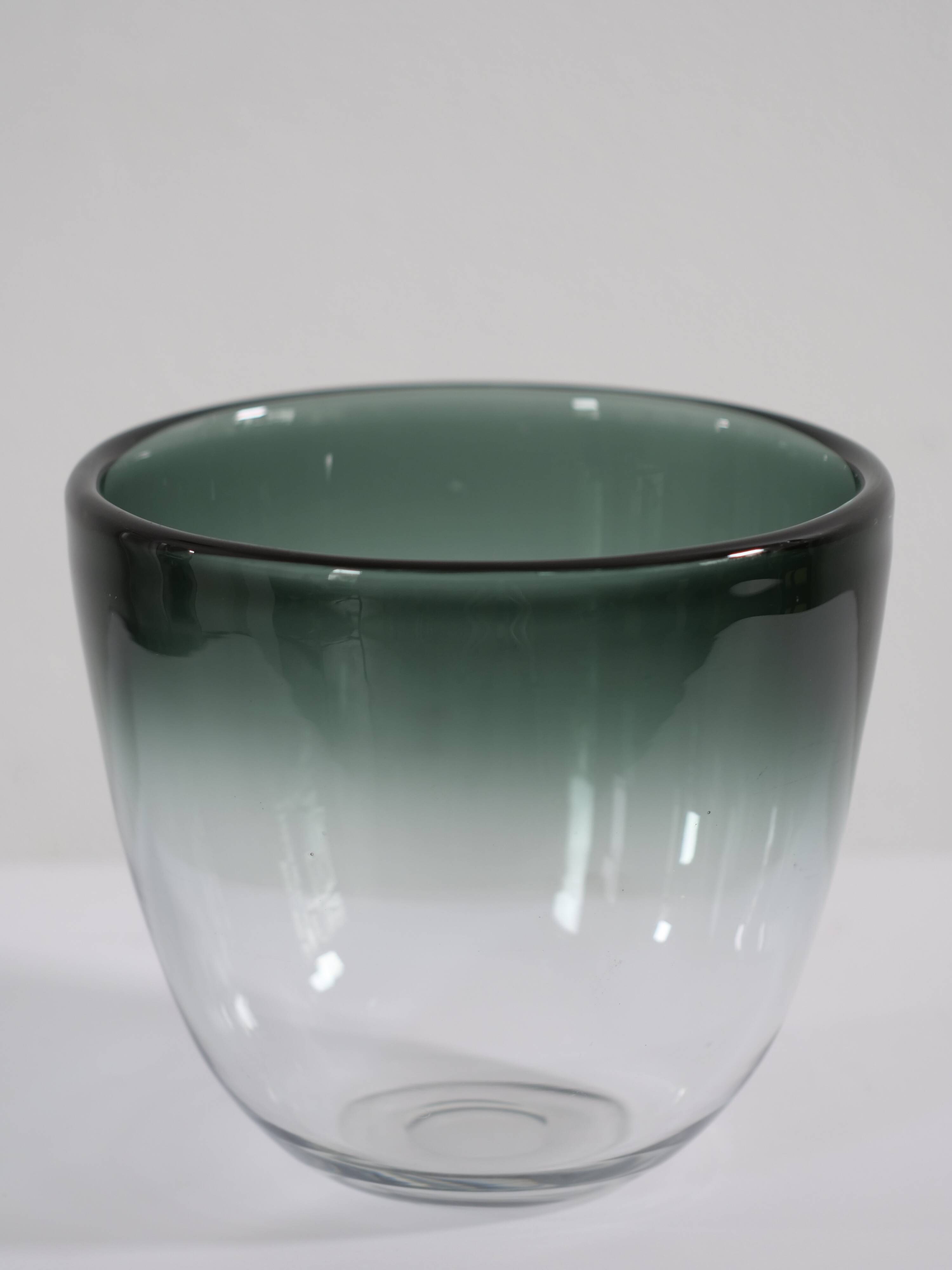Scandinavian glass vase by Jo Johansfors signed Bengt Orup circa 1960