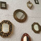 Round mirror brass 19x19cm