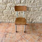 Vintage children's chair in wood and metal from the 50s/60s